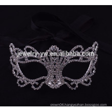 fashion metal silver plated crystal masquerade party mask for women